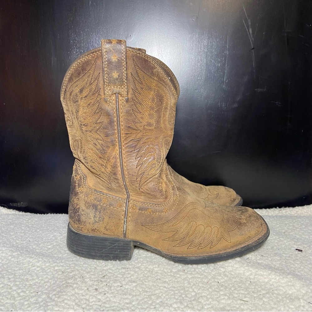 Ariat Kids Brown Western Boots wings sz13